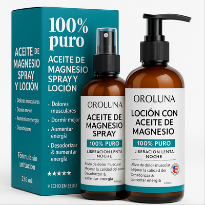 Oroluna Dúo de Magnesio — Spray Relajante + Crema Corporal Terapéutica